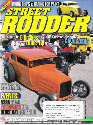 STREET RODDER 2001 FEB - 647hp FORD CRATE, STEERING WHEEL FIXED & RESTORED